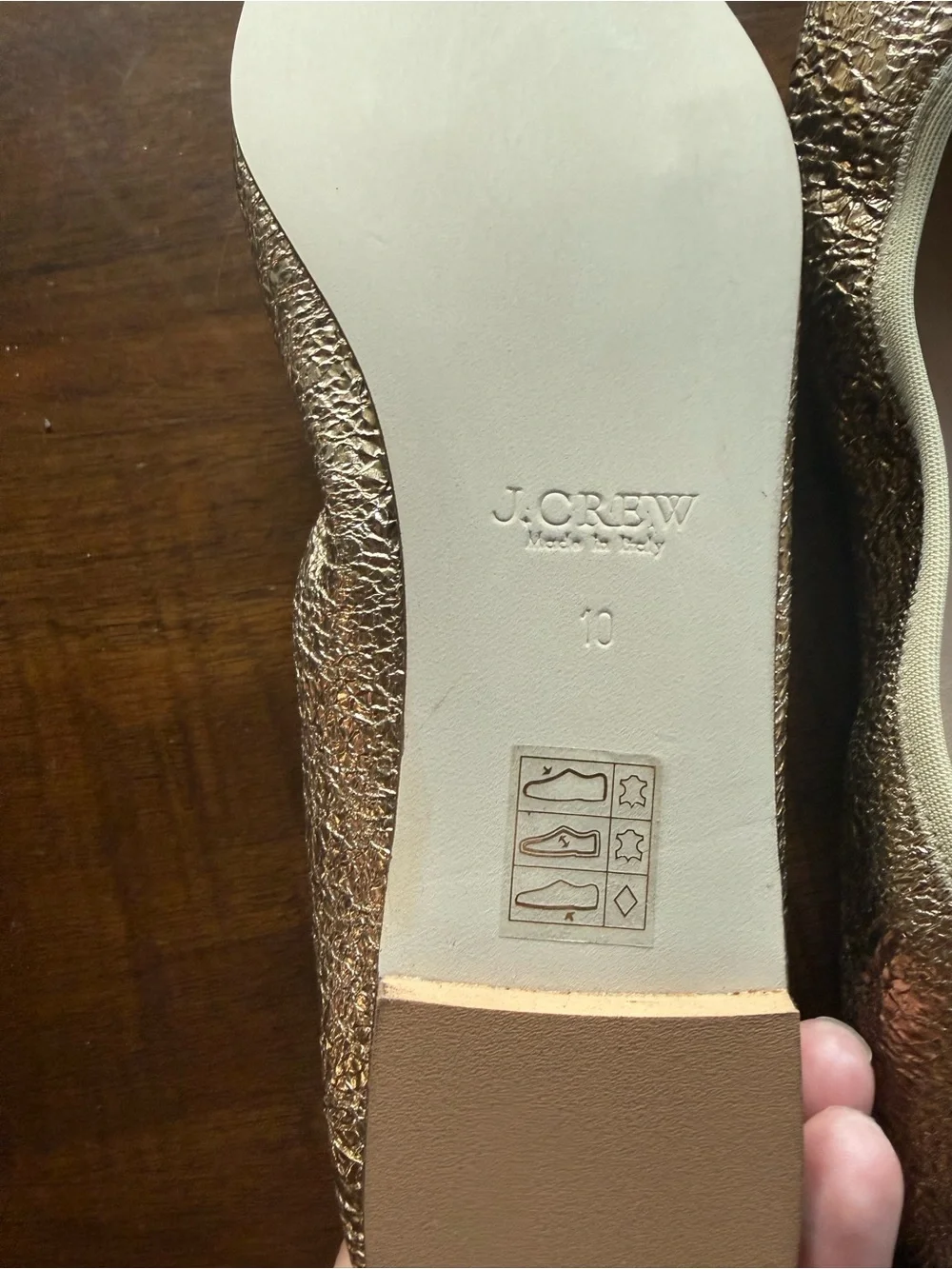 Never worn like new J. Crew Women's Crinkled Metallic Gold Ballet Flats